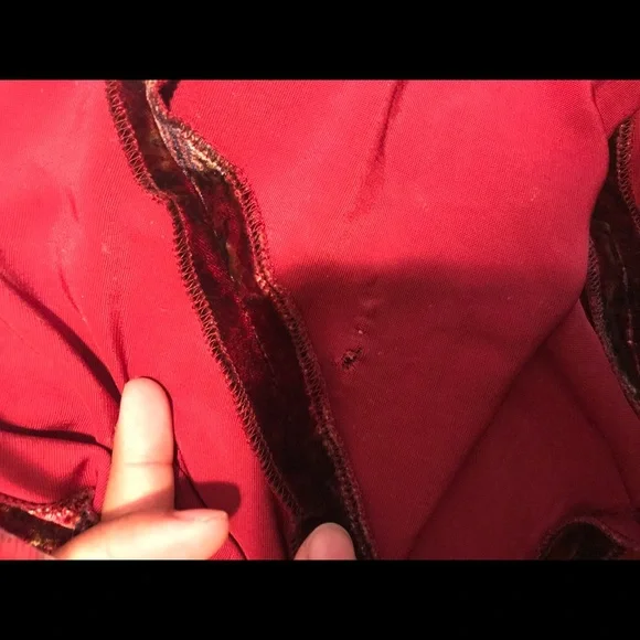 Lauren Ralph Lauren Burgundy Velvet Maxi Dress - Picture 8 of 8